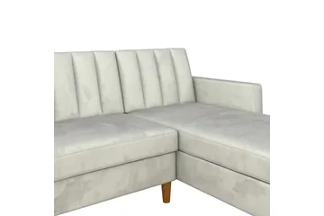 Celine 3-sits Divanbäddsoffa Sammet/Ljusgrå - Dorel Home - Möbler - Vardagsrum - Bäddsoffor