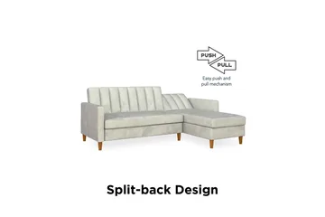 Celine 3-sits Divanbäddsoffa Sammet/Ljusgrå - Dorel Home - Möbler - Vardagsrum - Bäddsoffor