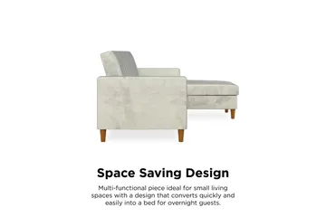 Celine 3-sits Divanbäddsoffa Sammet/Ljusgrå - Dorel Home - Möbler - Vardagsrum - Bäddsoffor