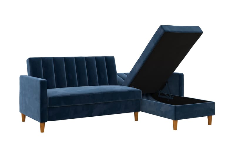 CELINE 3-sits Divanbäddsoffa Sammet/Marinblå - Dorel Home - Bäddsoffor - Bäddsoffa divan