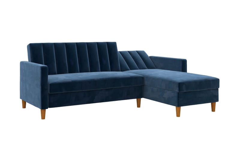 CELINE 3-sits Divanbäddsoffa Sammet/Marinblå - Dorel Home - Bäddsoffor - Bäddsoffa divan