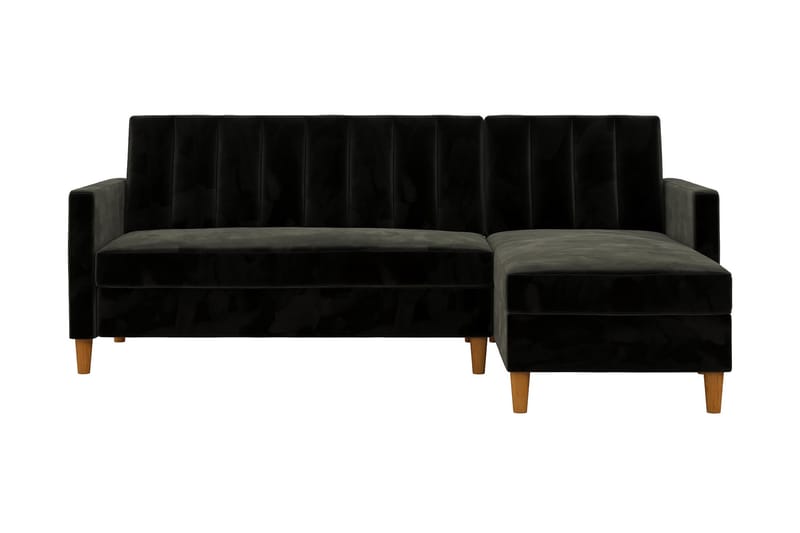 CELINE 3-sits Divanbäddsoffa Sammet/Svart - Dorel Home - Bäddsoffor - Bäddsoffa divan