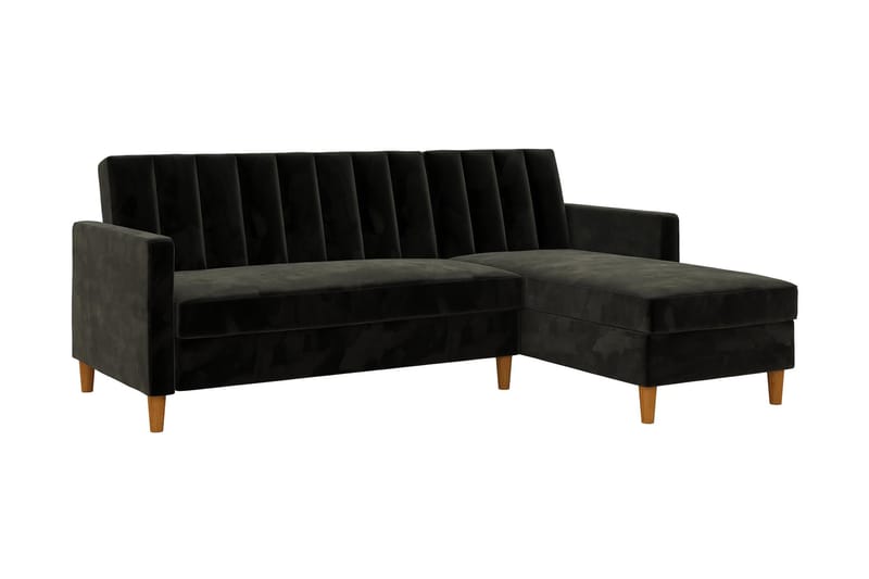 CELINE 3-sits Divanbäddsoffa Sammet/Svart - Dorel Home - Bäddsoffor - Bäddsoffa divan