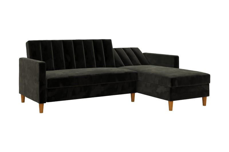 CELINE 3-sits Divanbäddsoffa Sammet/Svart - Dorel Home - Bäddsoffor - Bäddsoffa divan