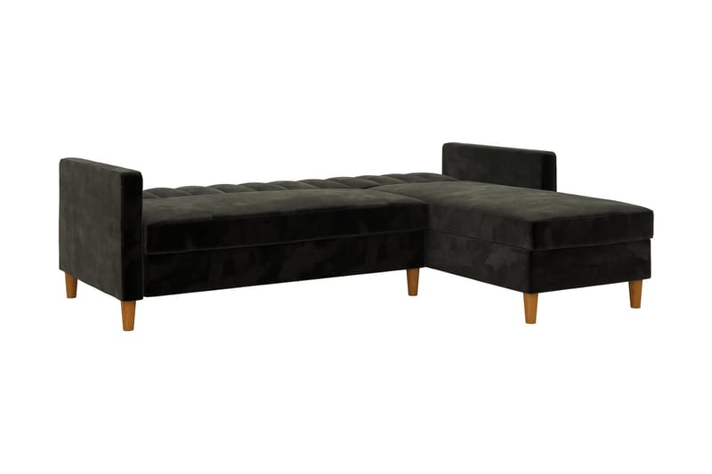 CELINE 3-sits Divanbäddsoffa Sammet/Svart - Dorel Home - Bäddsoffor - Bäddsoffa divan