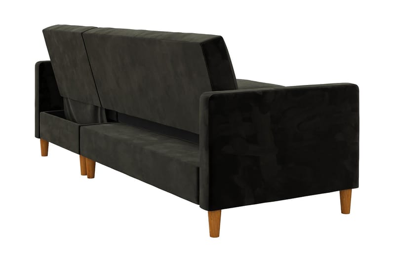 CELINE 3-sits Divanbäddsoffa Sammet/Svart - Dorel Home - Bäddsoffor - Bäddsoffa divan