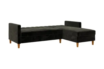 Celine 3-sits Divanbäddsoffa Sammet/Svart - Dorel Home - Möbler - Vardagsrum - Bäddsoffor