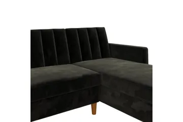 Celine 3-sits Divanbäddsoffa Sammet/Svart - Dorel Home - Möbler - Vardagsrum - Bäddsoffor