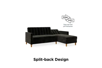 Celine 3-sits Divanbäddsoffa Sammet/Svart - Dorel Home - Möbler - Vardagsrum - Bäddsoffor