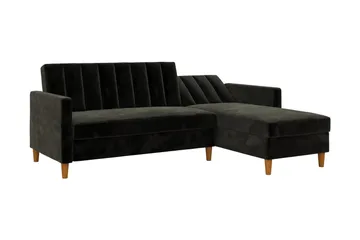 Celine 3-sits Divanbäddsoffa Sammet/Svart - Dorel Home - Möbler - Vardagsrum - Bäddsoffor