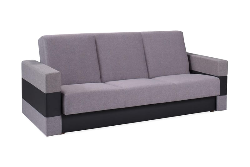 CENIA Bäddsoffa 222x97x88 cm - Grå/Lila - Bäddsoffor - 3-sits bäddsoffa