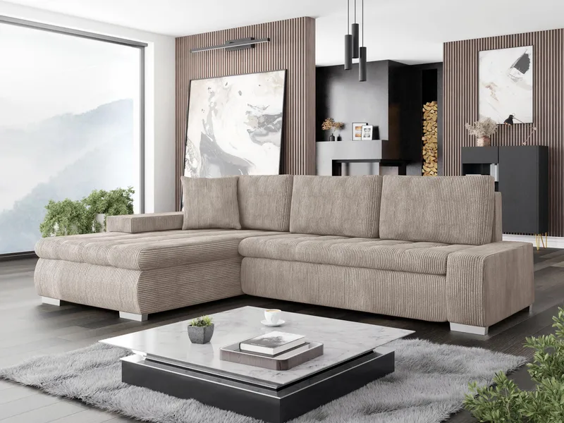 Cerys 3-sits Bäddsoffa med divan och förvaring - Möbler - Vardagsrum - Bäddsoffor - Hörnbäddsoffa