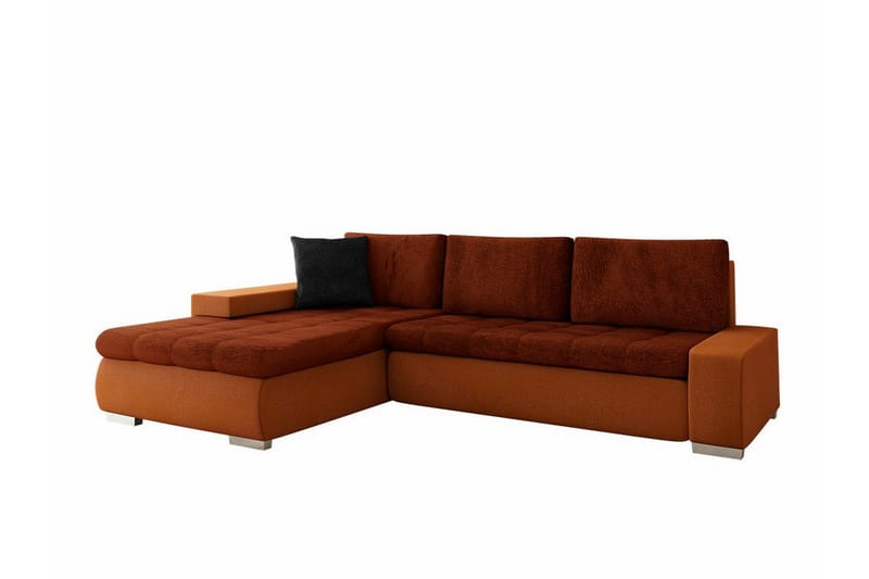 Cerys 3-sits Hörnbäddsoffa Mörk Orange - Möbler - Vardagsrum - Bäddsoffor - Hörnbäddsoffa