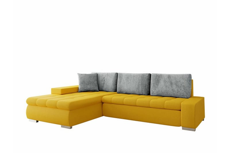 Cerys 3-sits Hörnbäddsoffa Senapsgul/Grå - Möbler - Vardagsrum - Bäddsoffor - Hörnbäddsoffa