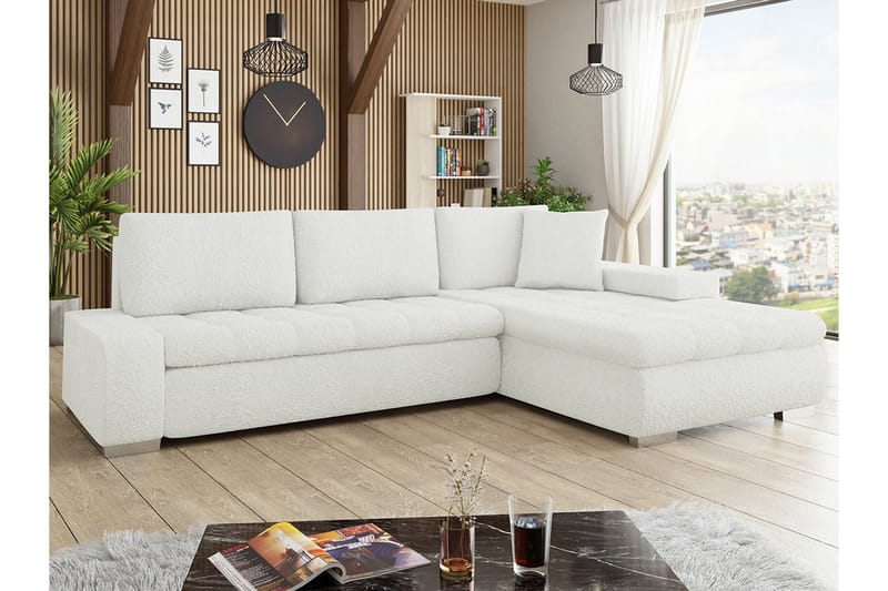 Cerys 3-sits Hörnbäddsoffa Vit - Möbler - Vardagsrum - Bäddsoffor
