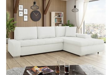 Cerys 3-sits Vänster L-formad Hörnbäddsoffa 140x252 cm i Bouclé - Vit - Möbler - Vardagsrum - Bäddsoffor
