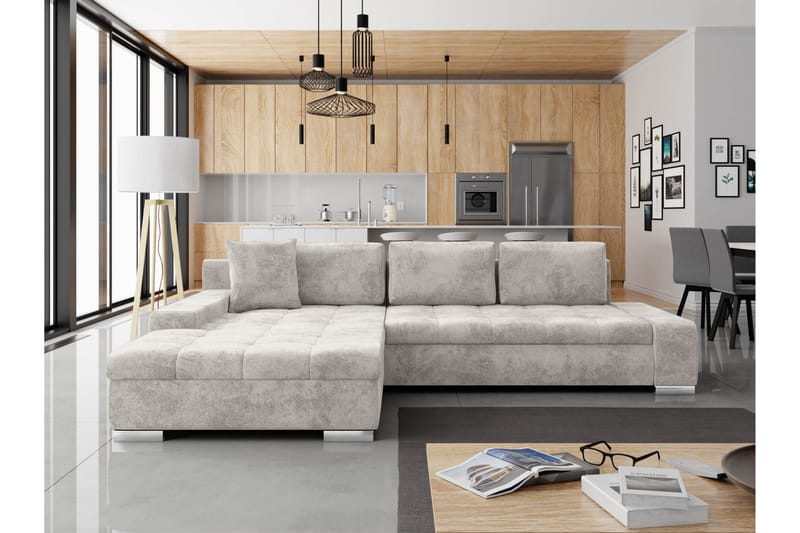 Cerys Bäddsoffa m. Divan 3-sits - Grå - Möbler - Vardagsrum - Bäddsoffor
