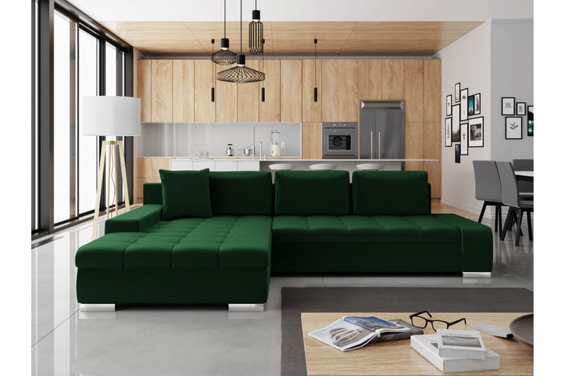 Cerys Bäddsoffa m. Divan 3-sits - Grön - Möbler - Vardagsrum - Bäddsoffor