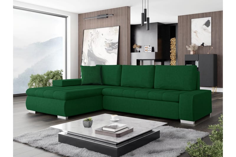 Cerys Bäddsoffa m. Divan 3-sits - Grön - Möbler - Vardagsrum - Bäddsoffor