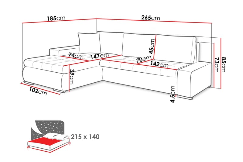 Cerys Bäddsoffa m. Divan 3-sits - Grön - Möbler - Vardagsrum - Bäddsoffor