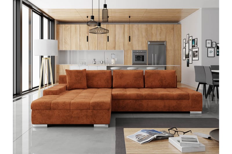 Cerys Bäddsoffa m. Divan 3-sits - Orange - Möbler - Vardagsrum - Bäddsoffor