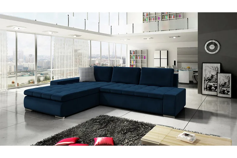 Cerys Hörnsoffa Universal - Blå - Möbler - Vardagsrum - Bäddsoffor