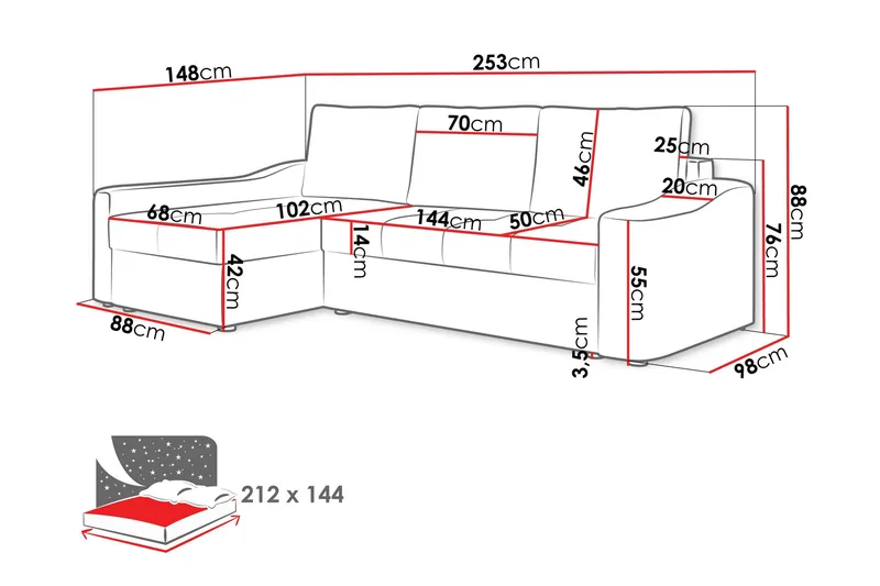 Chaman Bäddsoffa med Divan 3-sits i Plysch - Beige - Möbler - Vardagsrum - Bäddsoffor