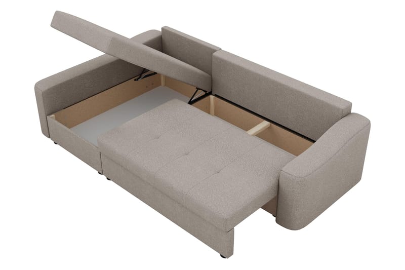 Chaman Bäddsoffa med Divan 3-sits i Plysch - Beige - Möbler - Vardagsrum - Bäddsoffor