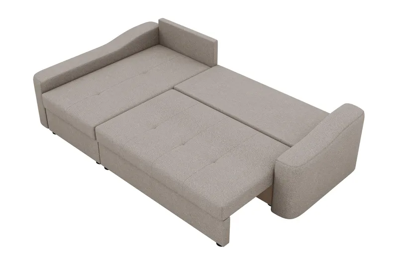 Chaman Bäddsoffa med Divan 3-sits i Plysch - Beige - Möbler - Vardagsrum - Bäddsoffor
