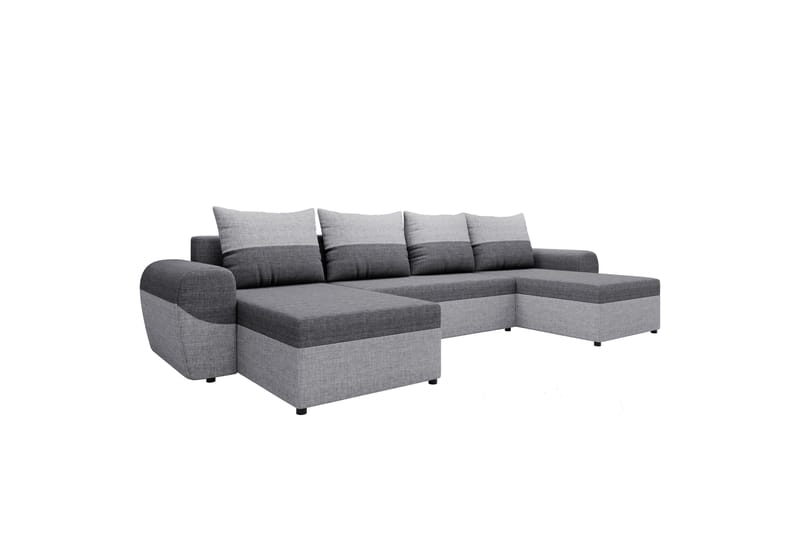 Chameli Bäddsoffa Dubbeldivan 4-sits - Ljusgrå/Mörkgrå - Möbler - Vardagsrum - Bäddsoffor - U bäddsoffa