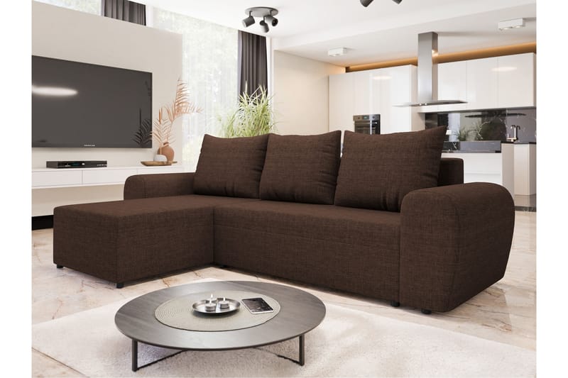 Chameli Bäddsoffa med Divan 3-sits - Brun - Möbler - Vardagsrum - Bäddsoffor
