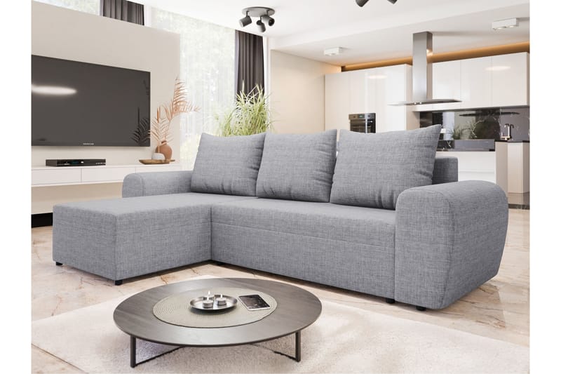 Chameli Bäddsoffa med Divan 3-sits - Grå - Möbler - Vardagsrum - Bäddsoffor