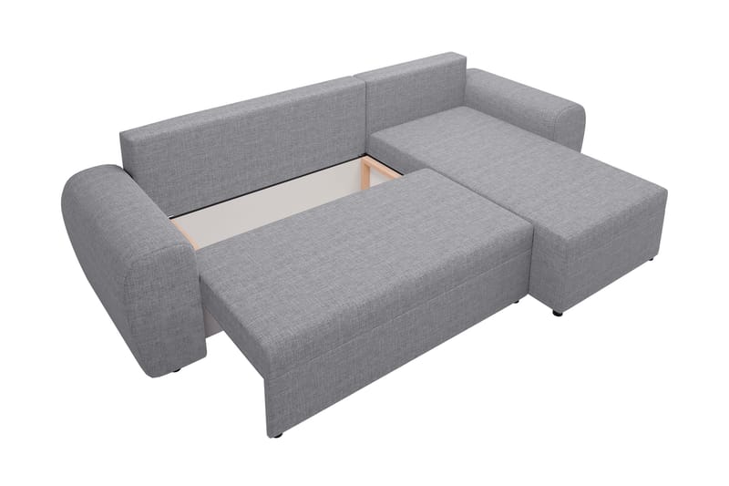 Chameli Bäddsoffa med Divan 3-sits - Ljusgrå/Svart - Möbler - Vardagsrum - Bäddsoffor