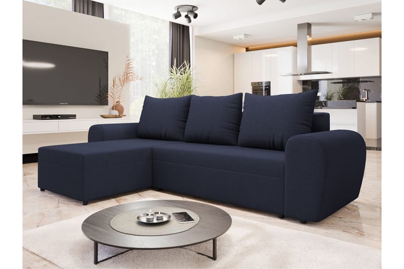 Chameli Bäddsoffa med Divan 3-sits - Mörkblå - Möbler - Vardagsrum - Bäddsoffor