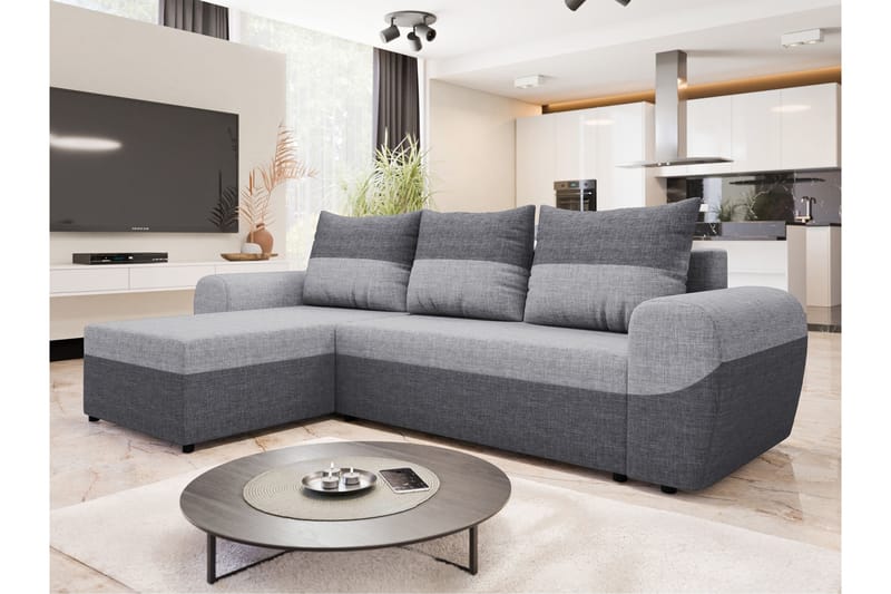 Chameli Bäddsoffa med Divan 3-sits - Mörkgrå/Ljusgrå - Möbler - Vardagsrum - Bäddsoffor