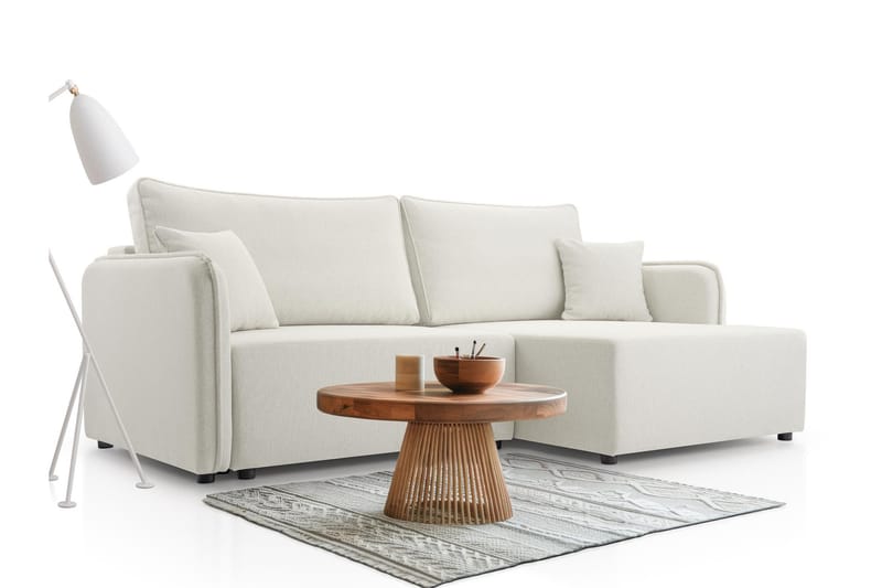 Chandru Bäddsoffa med Divan 3-sits i Plysch - Beige - Möbler - Vardagsrum - Bäddsoffor
