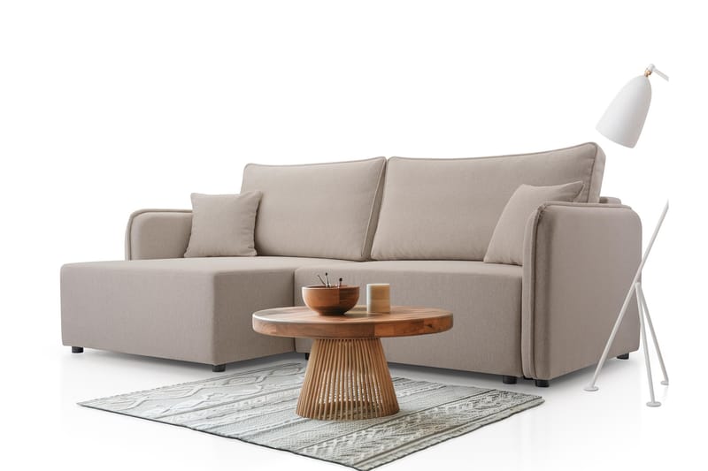 Chandru Bäddsoffa med Divan 3-sits i Plysch - Grå - Möbler - Vardagsrum - Bäddsoffor
