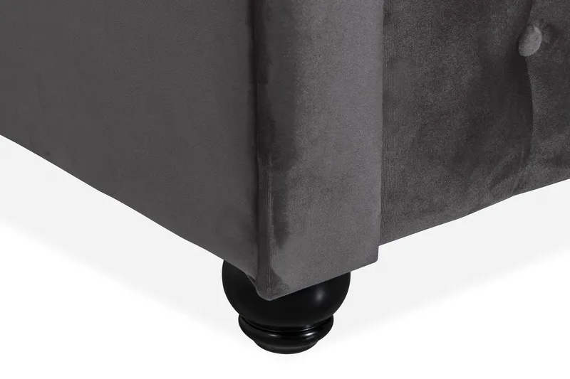 Chesterfield Deluxe 3-sits Framåtbäddad bäddsoffa i sammet - Mörkgrå Sammet - Möbler - Vardagsrum - Bäddsoffor