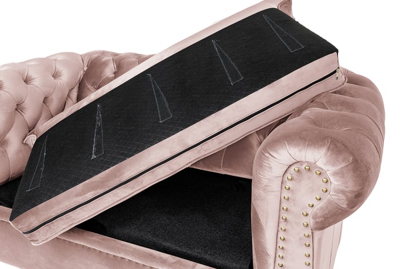 CHESTERFIELD DELUXE bäddsoffa 2-sits Ljusrosa - Möbler - Vardagsrum - Bäddsoffor