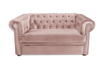 CHESTERFIELD DELUXE bäddsoffa 2-sits Ljusrosa