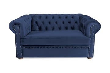 CHESTERFIELD DELUXE bäddsoffa 2-sits Marinblå