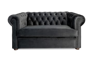 CHESTERFIELD DELUXE bäddsoffa 2-sits Mörkgrå