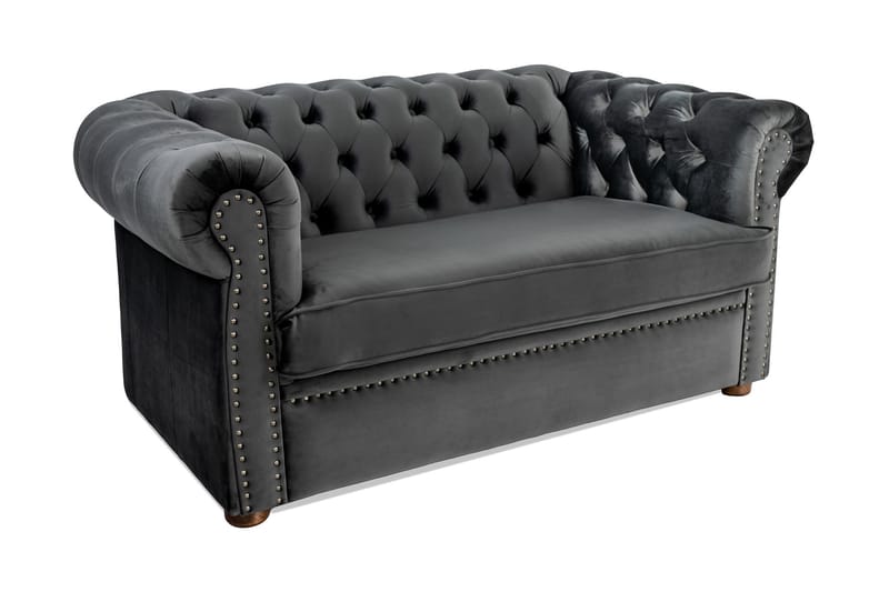 CHESTERFIELD DELUXE bäddsoffa 2-sits Mörkgrå - Möbler - Vardagsrum - Bäddsoffor