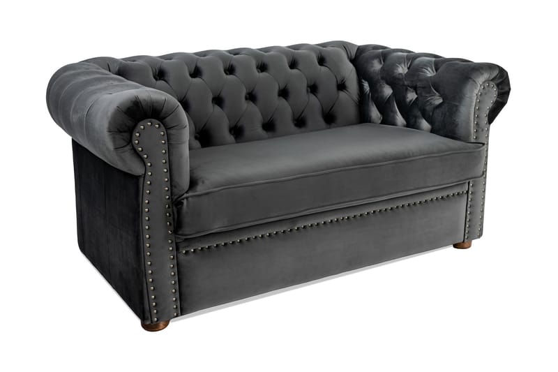 CHESTERFIELD DELUXE bäddsoffa 2-sits Mörkgrå - Bäddsoffor - 2-sits bäddsoffa