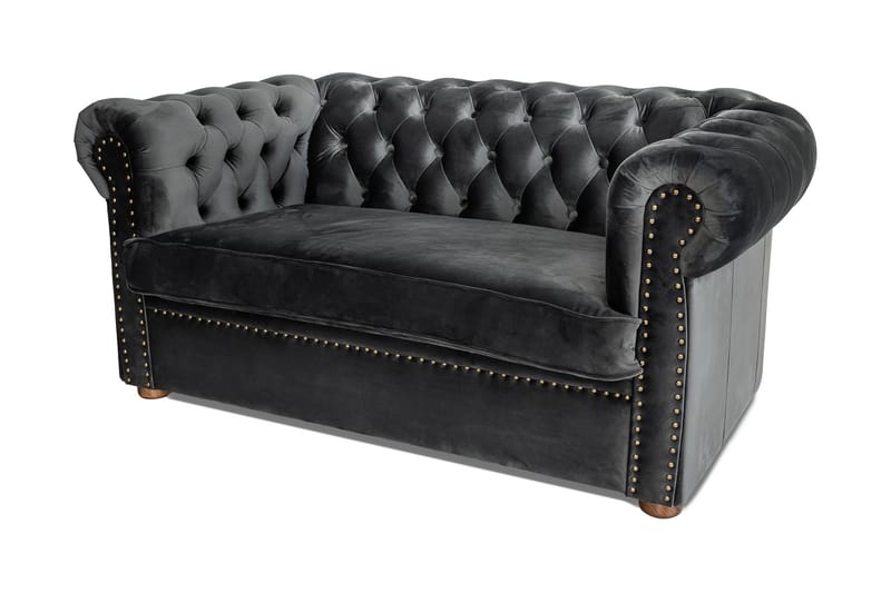 CHESTERFIELD DELUXE bäddsoffa 2-sits Mörkgrå - Bäddsoffor - 2-sits bäddsoffa