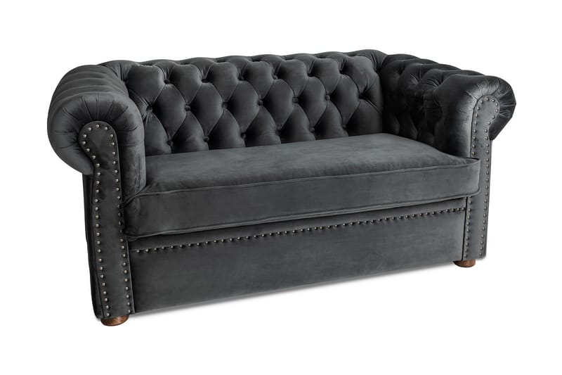 CHESTERFIELD DELUXE bäddsoffa 2-sits Mörkgrå - Bäddsoffor - 2-sits bäddsoffa