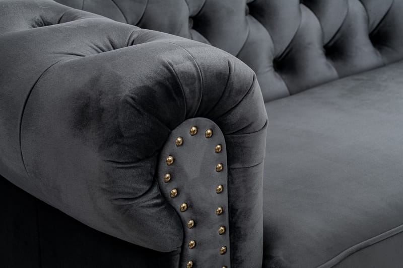CHESTERFIELD DELUXE bäddsoffa 2-sits Mörkgrå - Möbler - Vardagsrum - Bäddsoffor