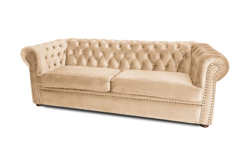 CHESTERFIELD DELUXE bäddsoffa 3-sits Beige - Bäddsoffor - 3-sits bäddsoffa