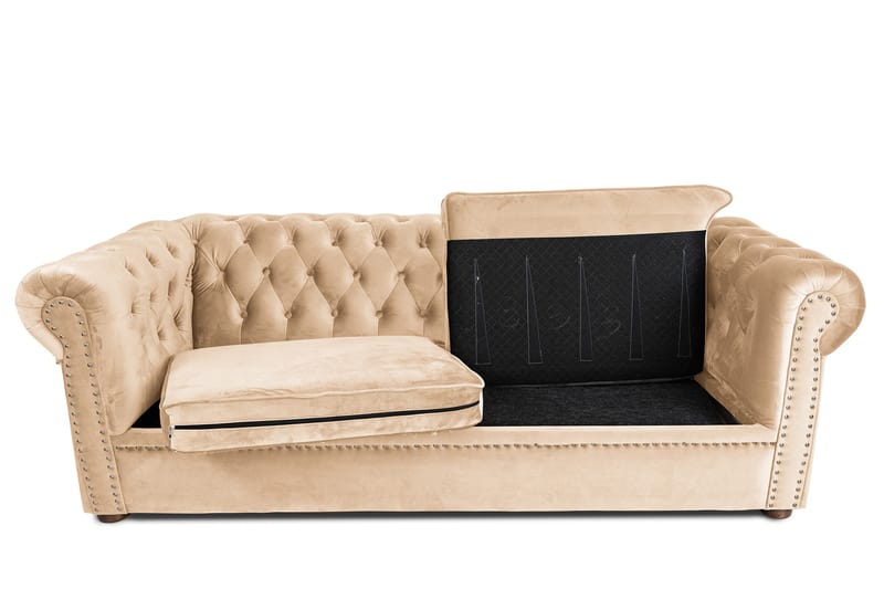 CHESTERFIELD DELUXE bäddsoffa 3-sits Beige - Bäddsoffor - 3-sits bäddsoffa