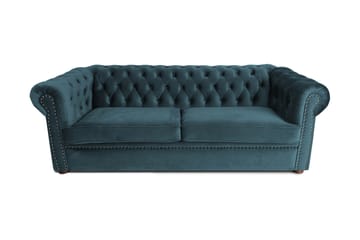 CHESTERFIELD DELUXE bäddsoffa 3-sits Blå